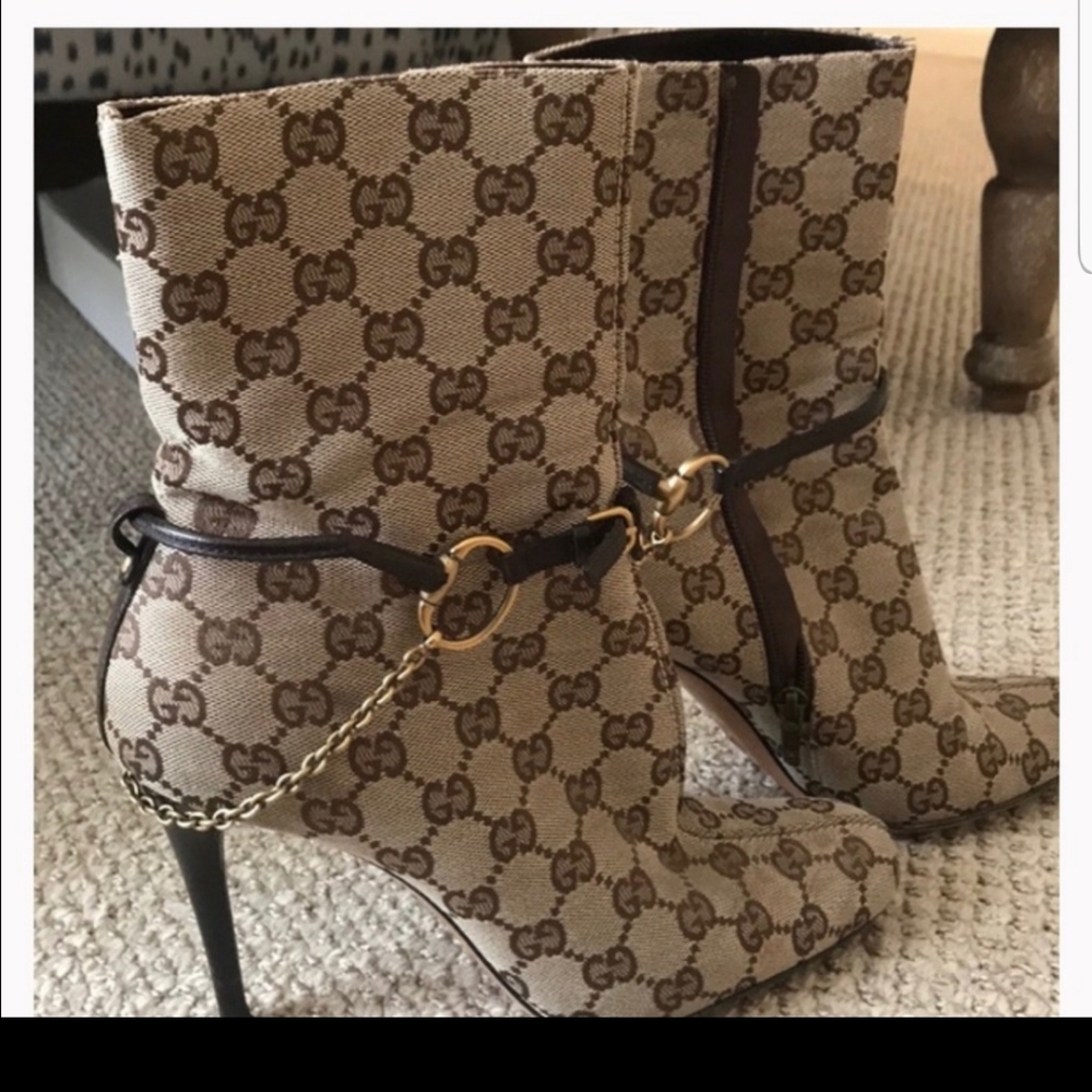 Gucci monogrammed booties
